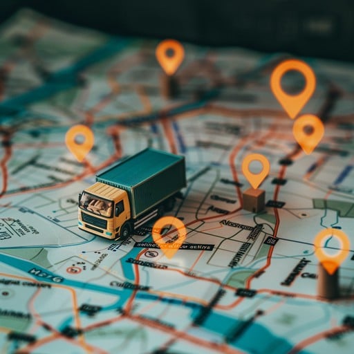 logistics route planning stockcake